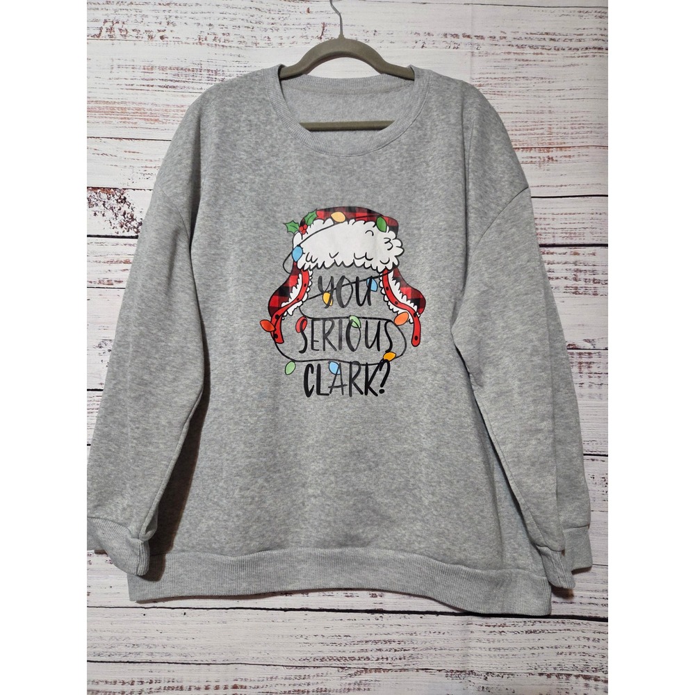 Christmas Vacation You Serious Clark Sweatshirt Gray Heather 4XL Plus Size